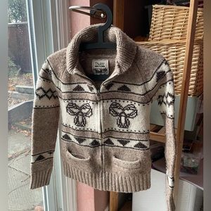 TNA thick lambswool zip up sweater